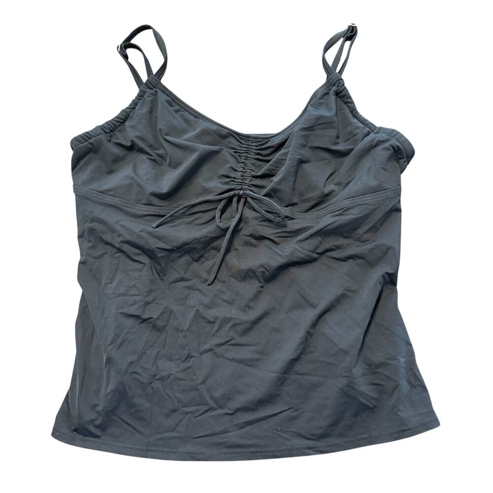 Lands End black tankini with CleanWater black bikini bottom, Size 16/L